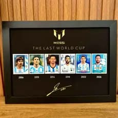 Quadro Placa Decorativa MDF com moldura Futebol Lionel Messi figurinhas da Copa