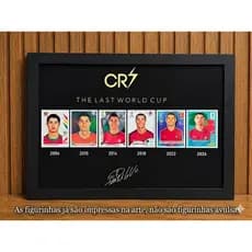 Quadro / Placa decorativa MDF Futebol Cristiano Ronaldo figurinhas da copa