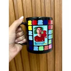 Caneca Cristiano Ronaldo CR7 Figurinha Futebol Porcelana Presente