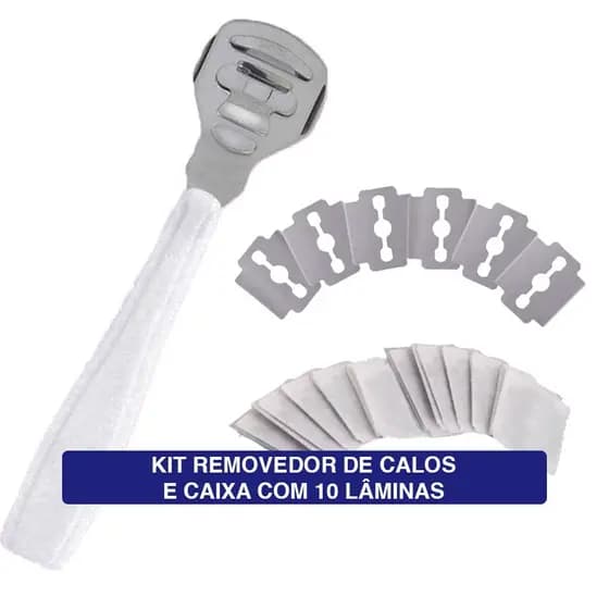 Kit Removedor de calos manual e caixa com 3 lâminas /cor aleatório