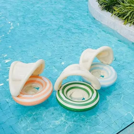 Boia infantil para bebês de 6 a 36 meses. COM 50UV. Praia, piscina. Boia inflável. Proteção solar. Brinquedo de água.