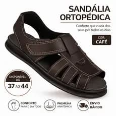 Sandalia ortopedica Masculina de Couro Franciscana de alta Qualidade Reforçada ANTI DERRAPANTE