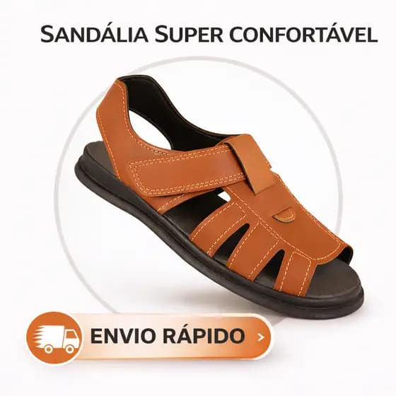 Sandalia  Masculina de Couro Fechada de Alto Nivel Previna Dores NOS PÉS Sola Alta FRANCISCANA