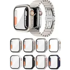 Mude Para Ultra Capinha Case+Vidro Temperado Para Apple Watch 40mm 42mm 38mm 41mm 44mm 45mm iWatch Tela Portetor Capa