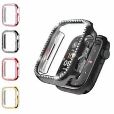 Luxo Capinha Case Diamante Para Apple Watch 49mm Ultra 40mm 44mm 41mm 38mm 45mm S10 11 46mm 42mm iWatch Protetora Case