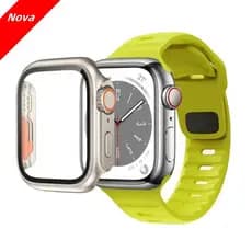 Mude Para Ultra Protetora Case+Silicone Pulseira Kit Para Apple Watch 38mm 40mm 41mm 42mm 45mm iWatch Capa+Pulseira
