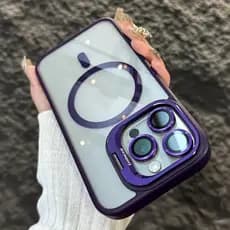 Case Magnética Para iPhone 14 15 13 12 11 16 Pro Max Luxo Capa De Invisivel Suporte Câmera Dobrável De Magsafe Capa