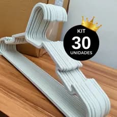 Kit 30 cabide branco para roupas Cabides adulto resistentes 30 unidades cabide