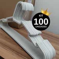 Kit 100 cabide adulto Branco para roupas atacado reforçado resistente barato 100 unidades CABIDE BRANCO