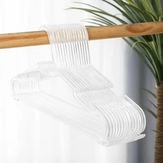 Kit 100 Cabides acrílico reforçado resistente Organizar Roupa Loja