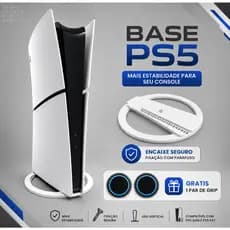 Base Suporte Vertical PS5 Slim Fat Com Parafuso + Grip Analogico