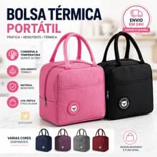 Lancheira Térmica Bolsa Para Marmita Com Alça Viagem Feminina Masculina