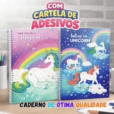 Caderno Escolar Espiral Infantil Menina 1 Matéria 80 Folhas Universitario Capa Dura