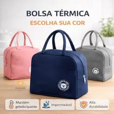 Bolsa Térmica Para Marmita Feminina Unissex Masculina Com Alça Lancheira Viagem