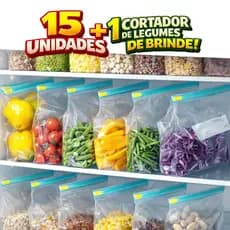 15 Sacos Hermético Para Congelar Armazenar Alimentos Freezer Reutilizavel Com Ziper