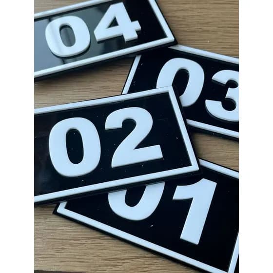 Placa Números para apartamento em Acrílico, Personalizado