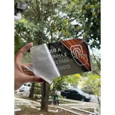 Placa em acrilico espelhado Toque a Campainha