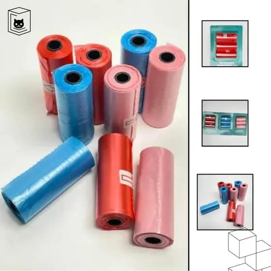 Kit 03 Unidades Sortida Refil Cata Caca Rolinhos Pet Sacolas Saquinho De Lixo