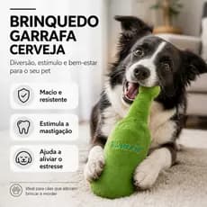 Brinquedo Pelucia Pet Garrafa Cerveja Para Caes Cachorros Com Apito Embutido