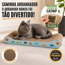 Arranhador Caminha Com CatNip Cama Gato Papelão Resistente Anti Stress Pet Ponta Curvada Evita Arranhar Sofá