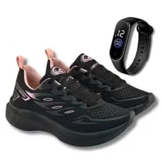 Tênis Feminino para Treino + Relógio Digital com Cronômetro