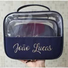 Kit nécessaires personalizado 3 peças linho classic
