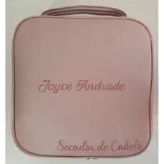 Frasqueira porta secador de cabelo personalizada sintético perolizado impermeável
