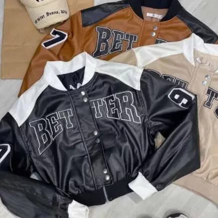 Jaqueta De Couro Modelo Blogueira Better Moda Gringa Com Ziper e Botão Inverno Frio Bomber