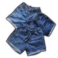 Short Jeans Feminino De Elástico Plus Size Cintura Alta Cós Alto Com Bolsos Traseiros Com Lycra