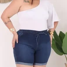 Short Jeans do 36 ao 58 Possui Bolsos Traseiros Regulador Elastano
