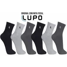 Kit 6 Pares Meias Lupo Cano Medio algodão unissex