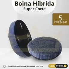 Boina Hibrida Super Corte refino  5 Polegadas C Velcro Azul Politriz roto orbital carro moto
