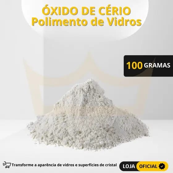 Oxido De Cerio Po Polimento Vidros 100 Gramas Branco
