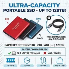 Disco Rígido Externo HD 128TB 60TB 30TB 16TB Portátil SSD 8TB 4TB USB 3.0 Tipo-C Interface De Alta Qualidade