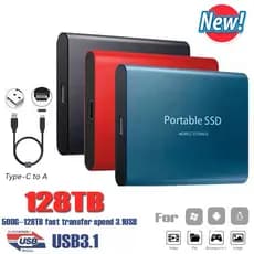 Disco Rígido Externo HD 128TB 60TB 30TB 16TB Portátil SSD 8TB 4TB USB 3.0 Tipo-C Interface De Alta Qualidade