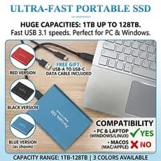 Disco Rígido Externo HD 128TB 60TB 30TB 16TB Portátil SSD 8TB 4TB USB 3.0 Tipo-C Interface De Alta Qualidade