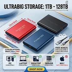 Disco Rígido Externo HD 128TB 60TB 30TB 16TB Portátil SSD 8TB 4TB USB 3.0 Tipo-C Interface De Alta Qualidade
