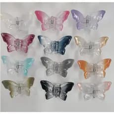 Kit com 3 Presilhas Piranha Borboleta  pequena – 4 cm