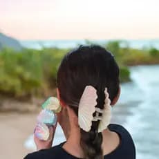 Prendedor presilha piranha  de Cabelo Garra Concha Sereia Iridescente