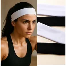 6 FAIXAS DE CABELO TIARA GINÁSTICA ACADEMIA ESPORTE BRANCO PRETO