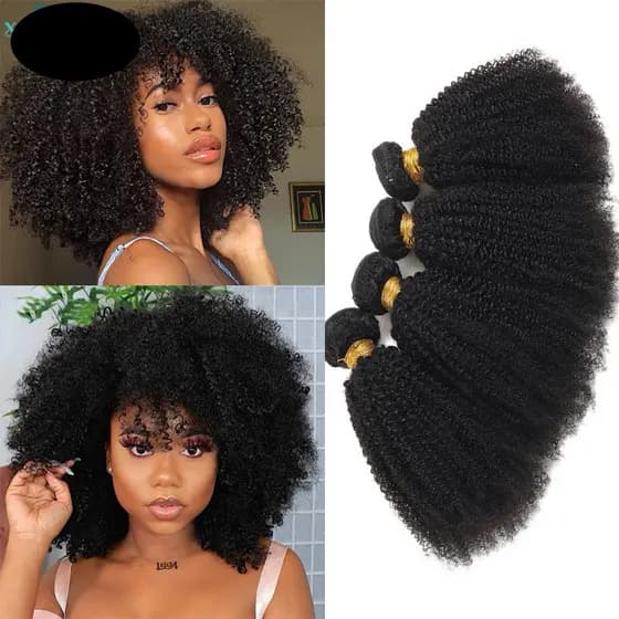 Afro curly  cacheados  com Tela 8 Polegadas Cabelo Humano 20 cm