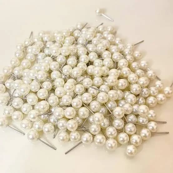 100 Pares de Brincos Pérola 6mm + Tarrachas de Silicone Lindos Brindes Mimo Lembrancinhas Clientes