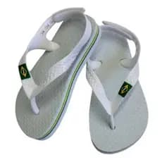 Chinelo Infantil Do Brasil Branco 3 Filetes Juvenil Menino Menina De Dedo Tradicional