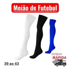 Meião Adulto de Futebol Cano Alto Masculino Unisex Esportiva Futebol Futsal Tamanho 39 ao 43