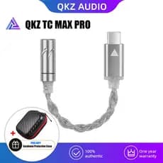 Adaptador de Áudio USB Tipo-C para 3.5mm QKZ TC MAX PRO, Cabo para Fones de Ouvido