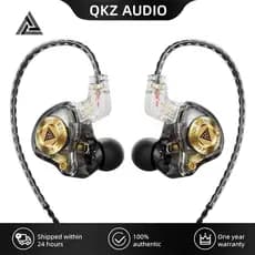 Fone de ouvido profissional QKZ enzo pro original com cabo conectável para música de palco com mic