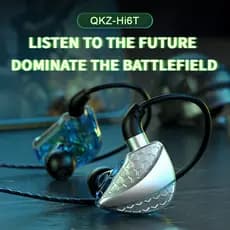 Fones de Ouvido QKZ Hi6T 1DD com Microfone e Graves Potentes