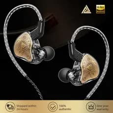 Fones de ouvido QKZ Hi7T com subwoofer  para jogos  esportes e música  com microfone