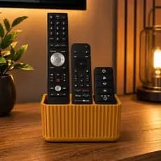 Porta Controle Remoto Decorativo Dourado para Sala | Organizador de Mesa