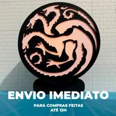 Luminária Abajur Game Of Thrones Casa Targaryen Sangue e Fogo
